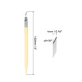 thumbnail image 2 of Uxcell 1 Pack Art Craft Carving Knife with 12 Pack Spare Metal Blade PVC Handle Beige (1 Set), 2 of 6