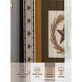 thumbnail image 6 of Village Stars Sheer Curtains 2 Panels Set Brown Black Western Texas Star Wheat Ears Sheer Window Curtains Light Filtering Rod Pocket Voile Drapes for Bedroom Living Room 52"X108", 6 of 8