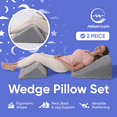 thumbnail image 2 of AllSett Health Bed Wedge Pillow – 2 Separate Memory Foam Incline Cushions, 2 of 7