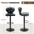 thumbnail image 3 of Daluvenix Bar Stools with Back Sets of 4 ,Modern Barstools Adjustable Faux Leather Upholstered Swivel Bar Stools, Counter Height Bar Chairs with Back for Kitchen Island, Black, 3 of 6