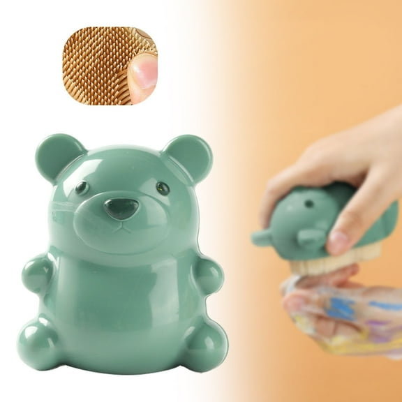 1X Bear Hand Washing Brush,Bear Finger Nail Brush Kids Nail Brush Kids Nail Brush Cute Bear Hand Nail Brush Cleaner Easy To Grip Bear Nail Brush With Soft For Kids Nails,Bear Hand Washing Brush Green