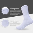 thumbnail image 4 of Diamond Star Unisex Diabetic Loose Top Therapeutic Anti Slip-Non Skid Gripper Soft Cotton Full Cushioned Crew Socks (Grey - 3 Pairs, Socks Size 13-15, Fit Men's Shoe Size 9-14), 4 of 7
