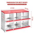 thumbnail image 2 of Chicken Nesting Boxes for Laying Eggs, Metal Chicken Nesting Box with Swing Perch and Roll Out Egg Collection for Chicken Coop, Egg Laying Boxes for Chickens, Hens, Ducks, 2 of 7