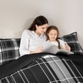 thumbnail image 5 of Castle Fairy Kids Geometric Grid Twin Comforter Sets,Mid Century Stripes Plaid Bedding Set, 5 of 8