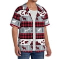 thumbnail image 4 of Xecao offers the Buffalo Plaid Forest for Men's Casual Short-sleeved Shirt, a button-up collared shirt with a pocket, perfect for beach vacations and yacht travel in the X-Large size., 4 of 7