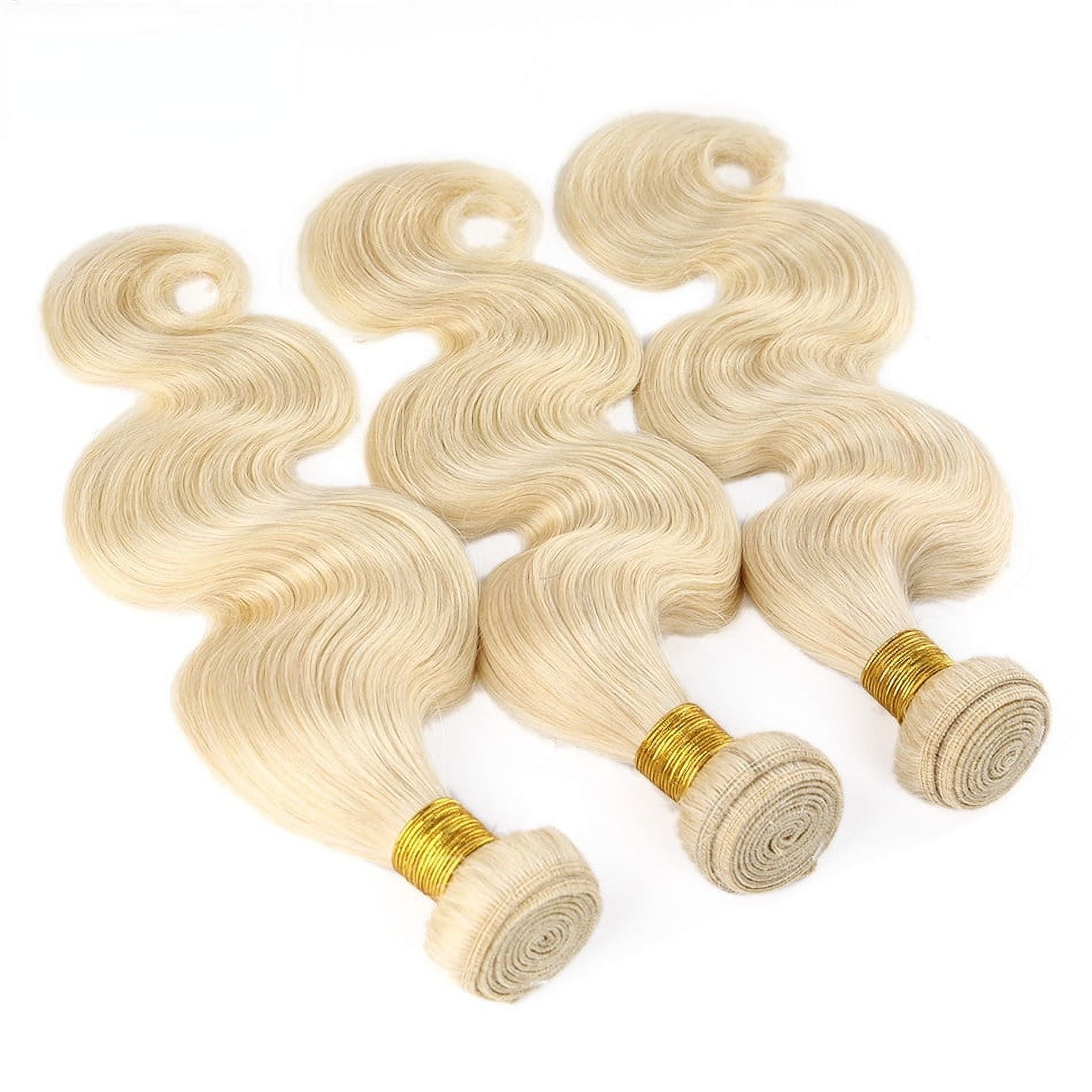 Blonde Bundles Human Hair Silky #613 Blonde Hair Bundles Body Wave 100% Brazilian Human Hair Extensions for Women 20inch