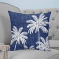thumbnail image 4 of 26x26 Pillow Covers Set of 2, Indigo Blue Palm Trees Square Throw Pillow Covers for Couch/Sofa/Living Room, Farmhouse Tropical Summer Beach Decorative Soft Pillowcases for Couch Throw Pillows, 4 of 7