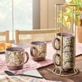 thumbnail image 6 of Better Homes & Gardens Edith Vine Floral 14 oz Stoneware Stacking Mugs with Metal Storage Rack, 5-Piece Set, 6 of 7