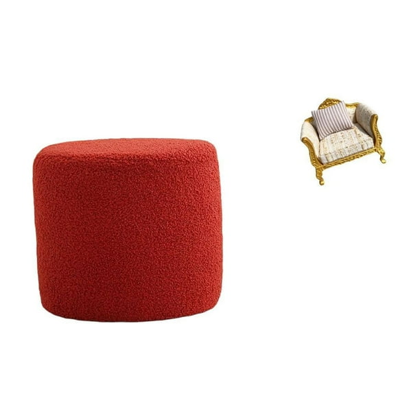 Reposapiés Otomano Redondo, Banco, Silla, Pequeño Sofá Cilíndrico, Taburete De Té Para Oficina, Dormitorio, Guardería, Apartamento, Casa De Muñecas, Sofá De Madera En Miniatura, Modelo