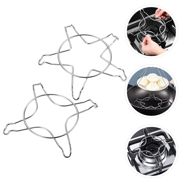 Phenofice 2Pcs Gas Stove Bracket Stainless Steel Pot Bracket Cooking Support for Friends
