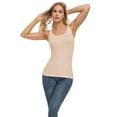 thumbnail image 2 of ANLIQI Womens Summer Bamboo Rayon Tank Tops Adjustable Spaghetti Strap Camisoles Breathable Undershirts 3 Pack(3C, M), 2 of 7