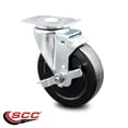 thumbnail image 2 of 5 Inch Hard Rubber Wheel Swivel Top Plate Caster with Brake Service Caster Brand, 2 of 2