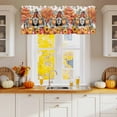 thumbnail image 2 of Thanksgiving Pumpkin Valances for Windows, 42 x 18in, Gnome Fall Flower Maple Leaf Rod Pocket Kitchen Valance Curtain Light Filtering Window Treatments for Living Room Bedroom, 1 Panel, 2 of 7