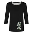 thumbnail image 4 of LiMoi Summer Tops for Women Workout 3/4 Length Sleeve Womens Tops Plus Size Tops for Women Dressy Casual T Shirts Vintage Rock, 4 of 4