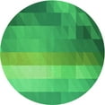 thumbnail image 1 of Ahgly Company Machine Washable Indoor Round Transitional Neon Green Area Rugs, 7' Round, 1 of 7