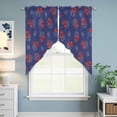 thumbnail image 6 of Navy Blue Coastal Kitchen Window Curtains, Swag Curtains Valance for Bedroom Living Room Bathroom, Red Lobster Nautical Ocean Rod Pocket Window Treatment Curtain Block Drapes 2 Panels 28"x36", 6 of 9