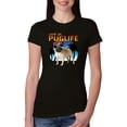 thumbnail image 2 of Wild Bobby, Cute Pug Life Living, Animal Lover, Women Slim Fit Junior Tee, Black, Small, 2 of 4