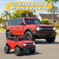 thumbnail image 2 of 24V Ride On Toys for Big Kids 2 Seat, Licensed Ford Bronco Base Powered Ride On Cars with Remote Control, 4 Wheel Spring Suspension, Lights, Bluetooth, Kids Electric Car for Boys Girls Age 3-8, Red, 2 of 7