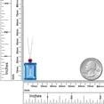 thumbnail image 2 of Gem Stone King 925 Sterling Silver Swiss Blue Topaz and Red Created Ruby Pendant Necklace for Women (16.25 Cttw, Emerald Cut 18X13MM, With 18 inch Silver Chain), 2 of 4