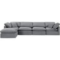 thumbnail image 2 of Meridian Furniture Indulge Sectionnel Modulaire en L en Velours de 129 Pouces Gris, 2 of 9