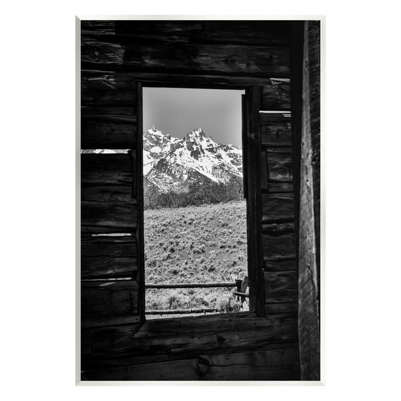 Stupell Industries Mountain in Cabin Window Landscape Photography Unframed Art Print Wall Art, 10 x 15