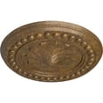 thumbnail image 3 of Ekena Millwork 15 3/4"OD x 2"P Foster Shell Ceiling Medallion (Fits Canopies up to 9 5/8"), Hand-Painted Rubbed Bronze, 3 of 6