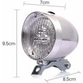 thumbnail image 3 of Luz para bicicleta, faro delantero para bicicleta, lámpara para bicicleta, linterna, advertencia de seguridad, vintage, 3 LED, retro, lámpara para bicicleta plateada, 3 of 5