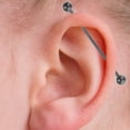 thumbnail image 5 of Landege Men's Industrial Barbell Earrings Set, Double Cartilage Piercing Jewelry with Matte Black Spike Screw, Ideal for Travel & Parties, 5 of 10