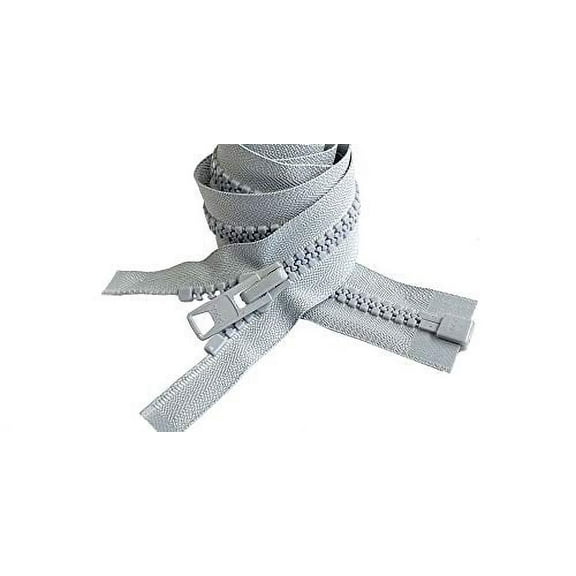36 Inch YKK #10 Large Molded Plastic Separating Jacket Zippers for Sewing Coat Jacket Winter Coat Heavy Duty Zippers (Silver Grey (#119))