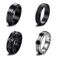 thumbnail image 2 of 4 Pcs Stainless Steel Rings for Steel Rings Vintage Men Women Vintage Wide Rings Engagement Friendship Ring Rings with Chain Rings Rotatable Rings, 2 of 9