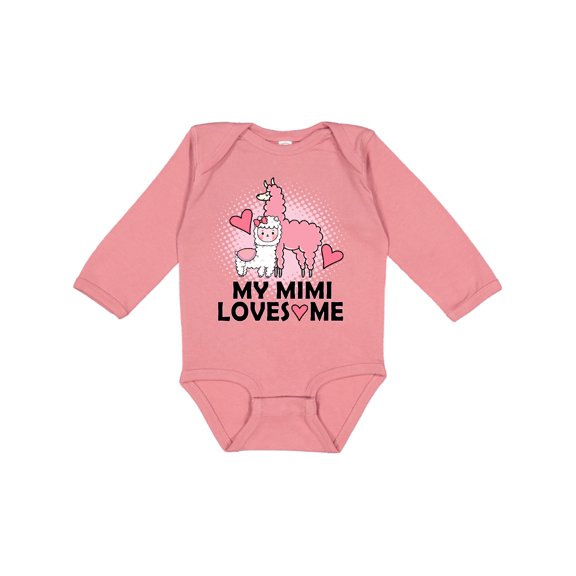 Inktastic My Mimi Loves Me Llama Girls Long Sleeve Baby Bodysuit