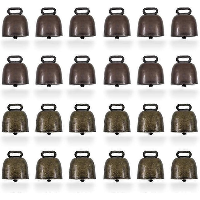 24 campanas de cobre para pastos, caballos y ovejas; campanas de bronce para animales de granja; campanas decorativas de metal para perros, gatos y árboles de Navidad (2 colores).