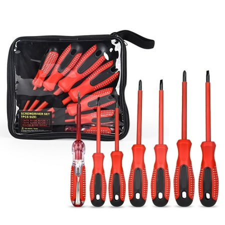 

BCLONG 7 Pcs Insulated Screwdriver Electrician Magnetic Cross Slotted Electrician