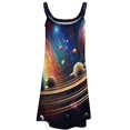 thumbnail image 4 of Galaxy Star Outer Space Women's Summer Dresses 2025 Beach Casual Sleeveless Floral Print Tank Loose Sundress, 4 of 8