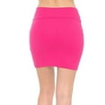 thumbnail image 4 of VUPSGEZ Women Lady's Solid High Waist Classic Simple Stretchy Tube Pencil Mini Skirt (Hot Pink,S), 4 of 5