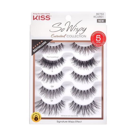 KISS So Wispy Curated Collection False Eyelashes - Bestsellers, 5-pairs