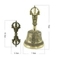 thumbnail image 4 of Campana de mano Campana de mano antigua para recepción Tiendrvicio de hotel Meditación Oración Alimentación de mascotas y decoración Los 7.8cm CUTICAT Maja de campana de Vajra, 4 of 8