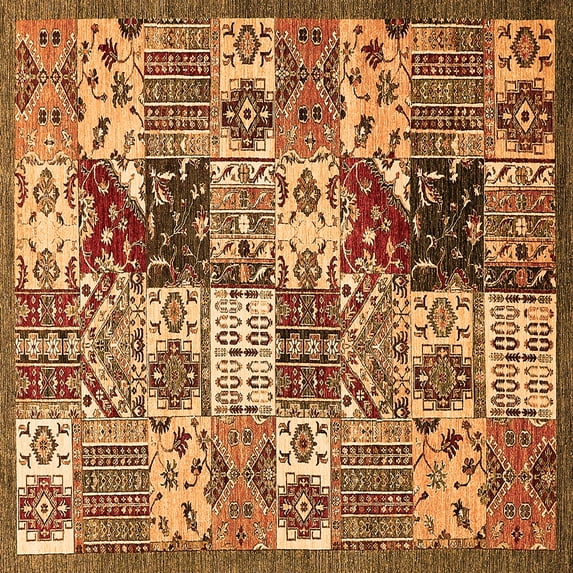 Ahgly Company Indoor Square Southwestern Orange Country Area Rugs, 8' Square