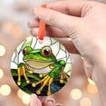 thumbnail image 4 of Ornament Window Hanging, Green Frog White Petals Sun Catchers Colorful Glass Panel Cute Suncatcher Decor for Birthday for Women, Men, Wife, Aunt, and Mom, 2025, Holiday, 4 of 5