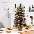 thumbnail image 3 of Gymax 2FT Tabletop Mini Christmas Tree Snow Flocked Pine Tree w/ Base, 3 of 10