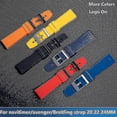 thumbnail image 2 of Correa De Reloj De Silicona De Goma Natural Suave 20 Mm 22 Mm 24 Mm Correa De Reloj Colorida para Superocean Navitimer/Avenger/Breitling Correa-Azul Oscuro-con Hebilla Negra, 2 of 4