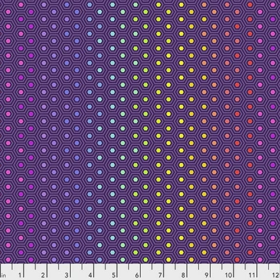 Hexy Rainbow Fabric - Starling