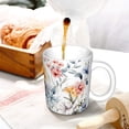 thumbnail image 3 of Yiaed Lilies Flowers Print Ceramics Coffee,Large Handle Design,Extra Large Tea and Coffee Cup for Office and Home Mugs, 3 of 6