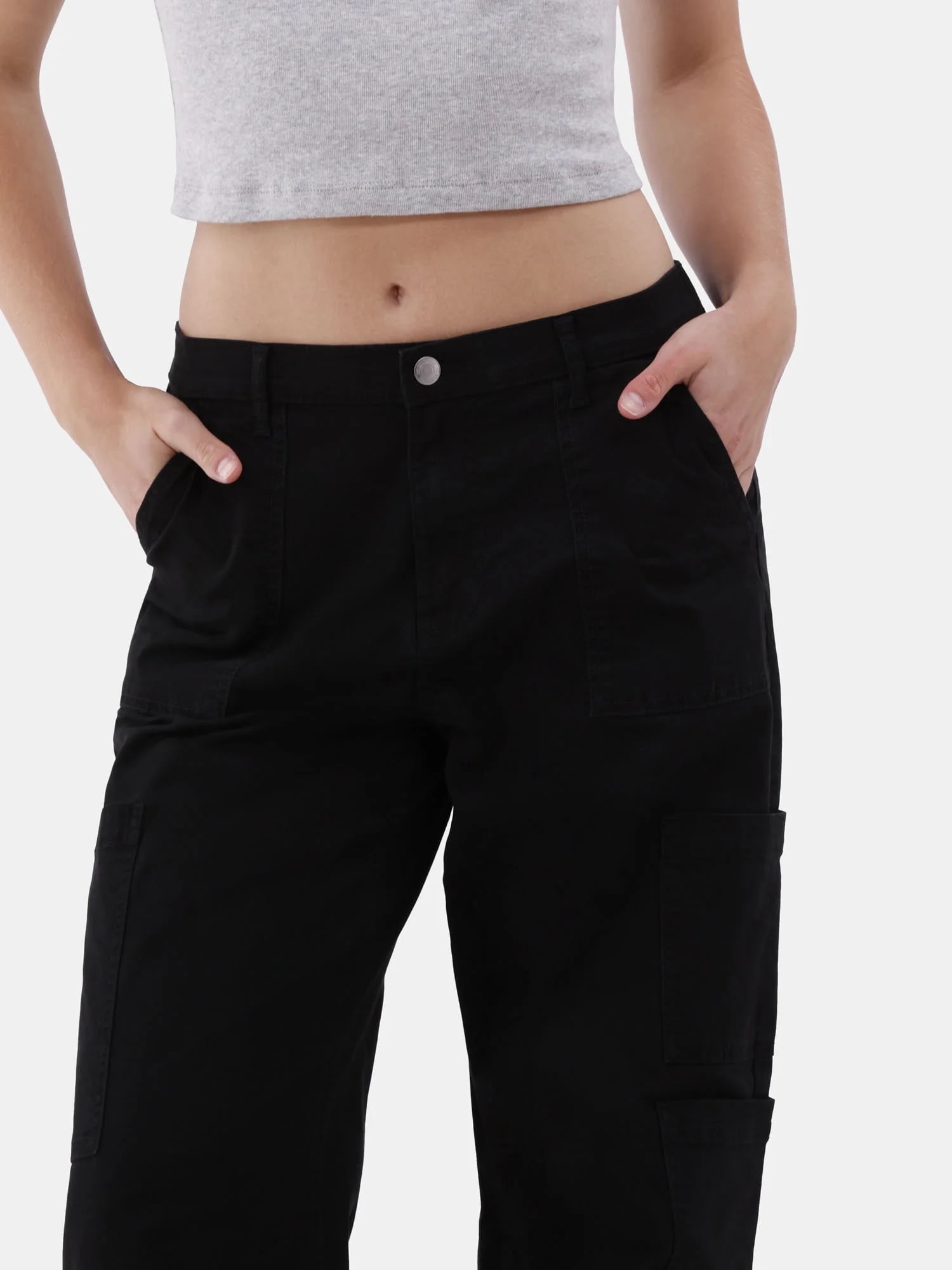 No Boundaries Wide Leg Cargo Pants, 31.5'' Inseam, Women's and Women's Plus Sizes XXS-4X