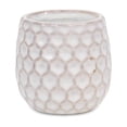 thumbnail image 1 of Maceta de cerámica con diseño hexagonal blanco de Cheung, 1 of 3