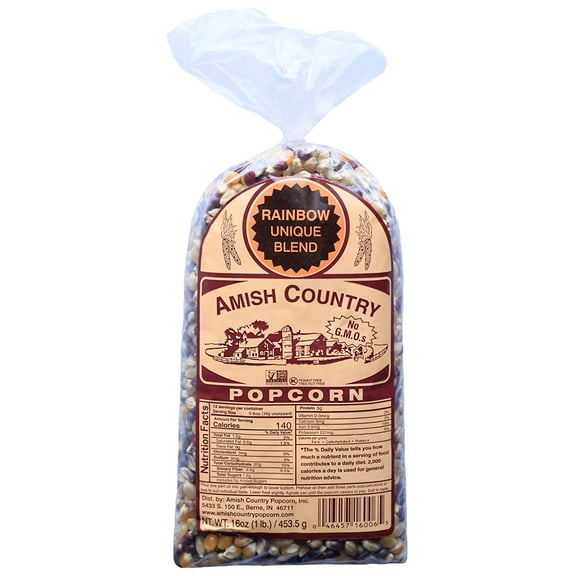 Amish Country Popcorn | 1 lb Bag | Rainbow Popcorn Kernels | Old Fashioned, Non-GMO and Gluten Free (Rainbow - 1 lb Bag)