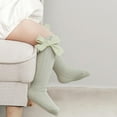 thumbnail image 3 of MesaSe Baby Girls Knee High Socks Newborn Toddlers Bow Knit Socks Tube Ruffled Uniform Stockings, 3 of 6