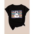 thumbnail image 2 of Women's Easter Bunny Graphic T-Shirt - Casual Green Crew Neck Short Sleeve Tee with Playful Rabbit Print, Machine Washable, Festive Graphic Tee | Playful Bunny Print | Polyester Fabric, 2 of 5