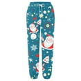 thumbnail image 4 of Fiaer Christmas Women's Sweatpants Baggy Plus Size Funny Graphic Xmas Pants Santa Printed Trendy Trousers Sky Blue L, 4 of 4