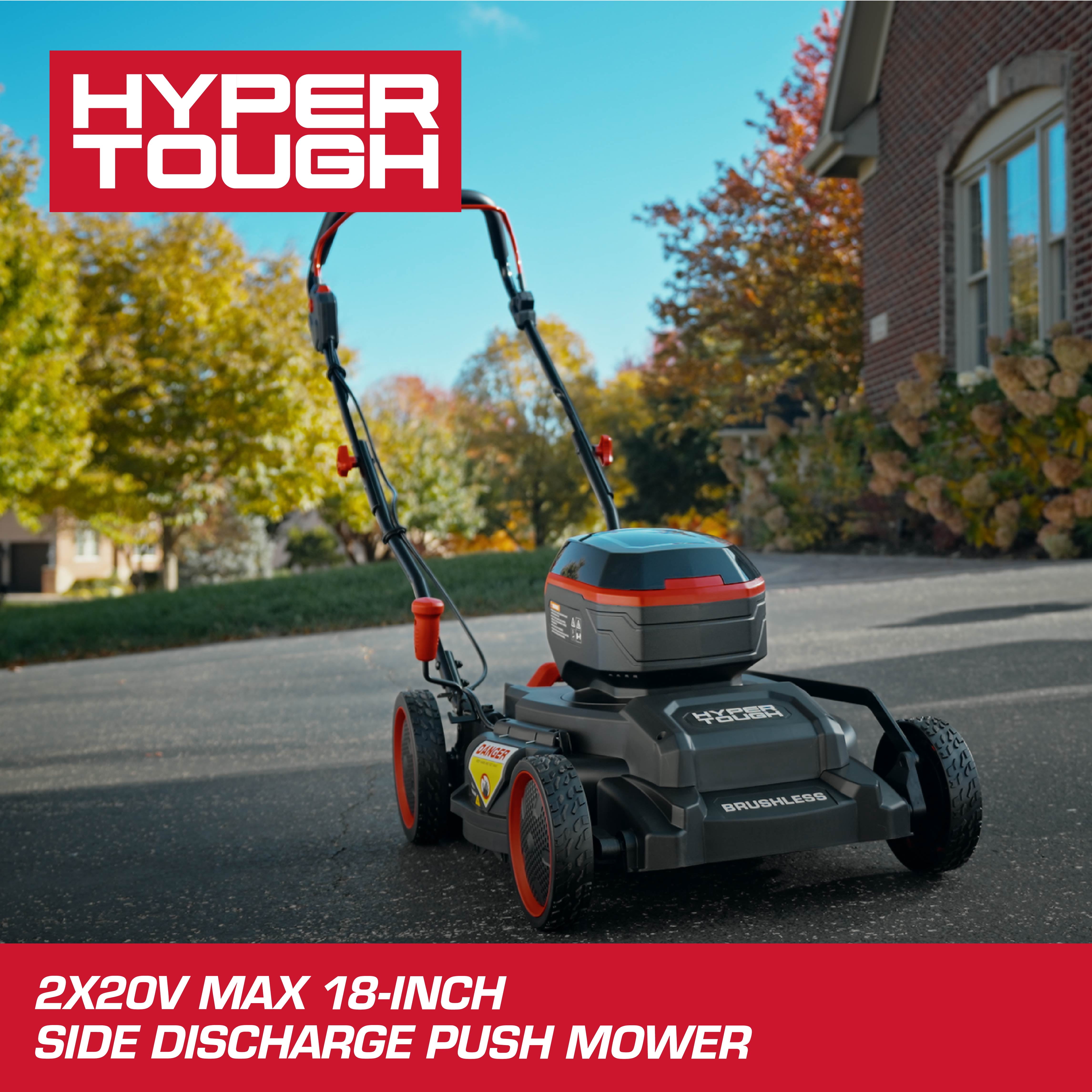 Hyper Tough 20V 18-inch Side-Discharge Lawn Mower, HY5601050516019